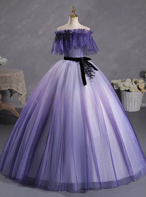 Black Tulle Sequins Beading Quinceanera Dress main image 1