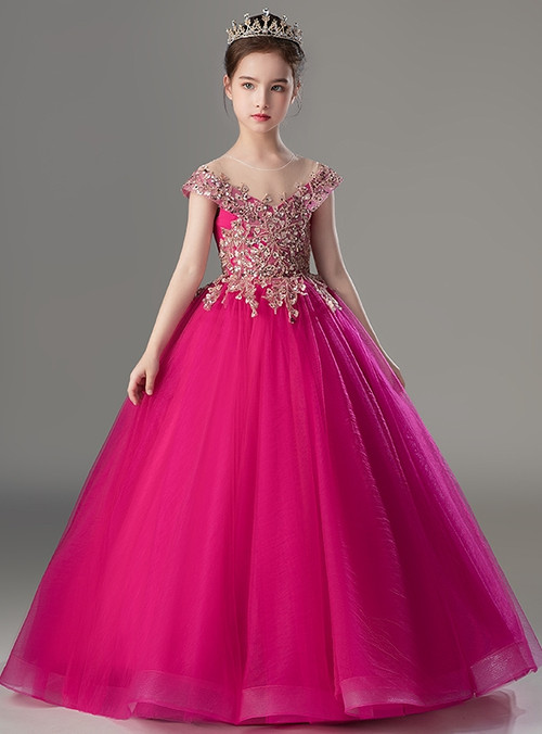 Tulle Frill Gown Fuchsia main image 0