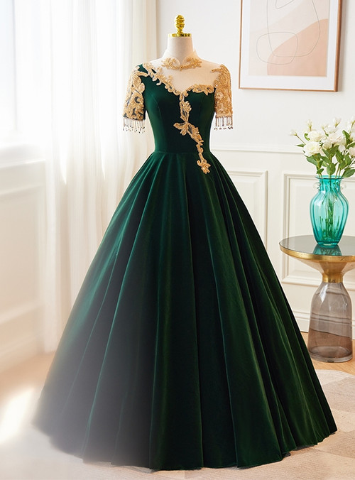 Green Velvet Party Dresses Short Prom Dress Homecoming Dress