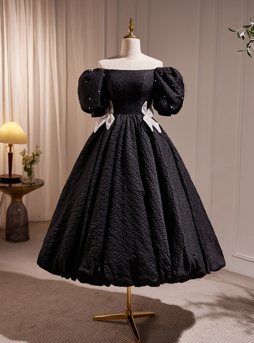 Vintage Prom Dress With Puff Sleeves