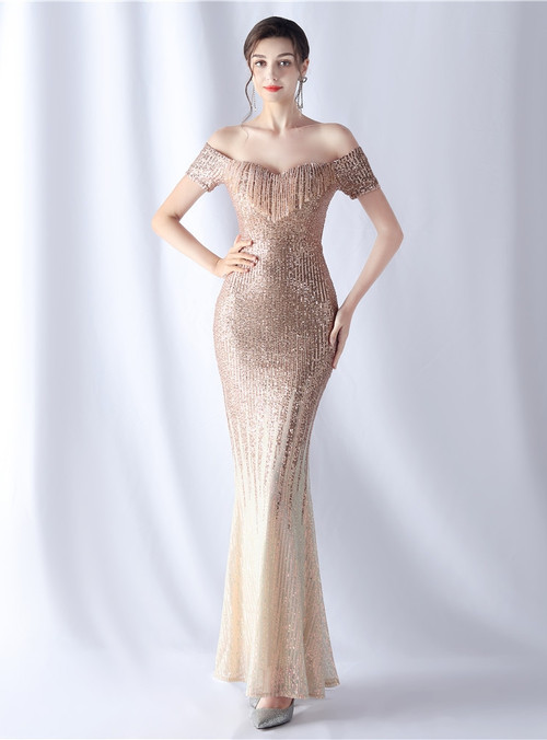 Bermuda Triangle Dress - Gray gold print