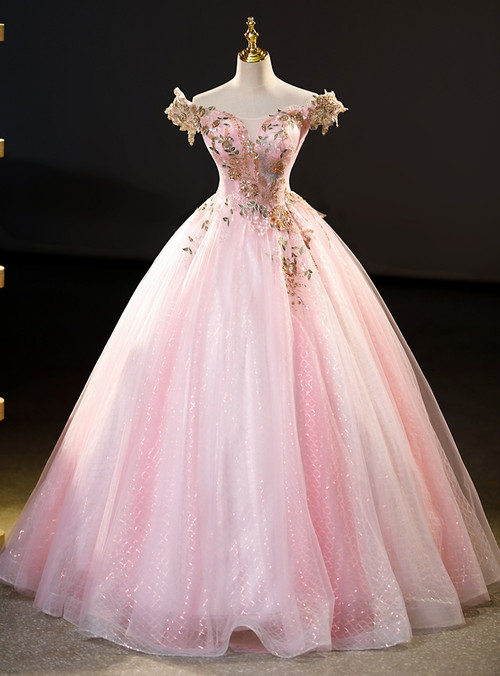 Red Off The Shoulder Tulle Quinceanera Dresses With Lace Appliques main image 0
