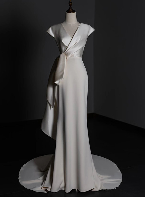 Ivory Strapless Mermaid Wedding Party Dress