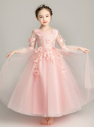 In Stock:Ship in 48 Hours  Pink Tulle Flower Flower Girl Dress