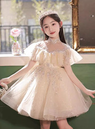 In Stock:Ship in 48 hours Tulle Sequins Short Flower Girl Dress