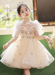 In Stock:Ship in 48 hours Sequins Tulle Flower Girl Dress