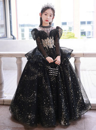 In Stock:Ship in 48 Hours Black Sequins Flower Girl Dress