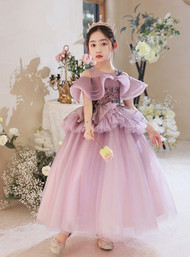 In Stock:Ship in 48 Hours Tulle Sequins Flower Girl Dress