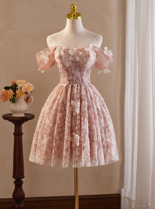 Cute Pink Tulle Layered Homecoming Dress Party Dress Y7663 main image 0