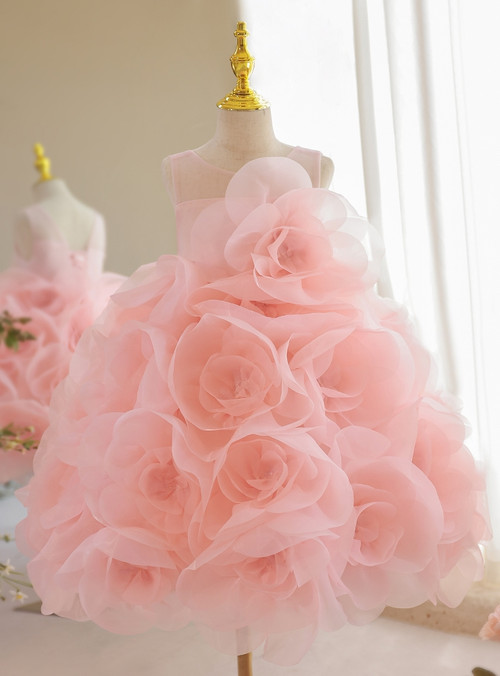 Lovely Tulle Sequin A-line Long Cheap Flower Girl Dresses, FGS0026