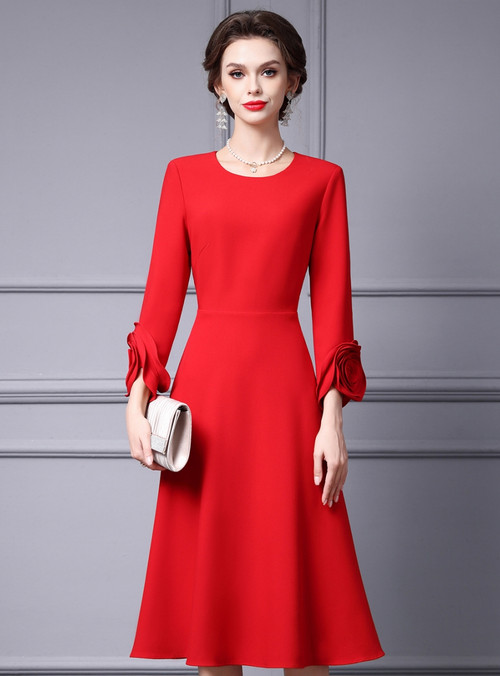 Red Black Mother of the Bride Dress with Sleeves main image 0