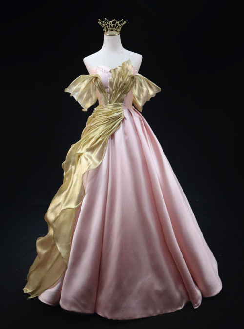 Pink - Strapless Sheath Ankle Length Pleated Prom Dresses With Flower main image 1