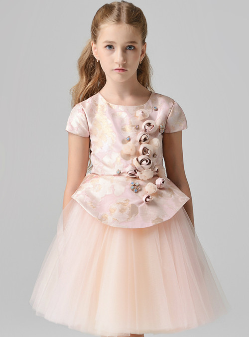 DRESS & Fleur Girls Occasion and Cape Set in Pink