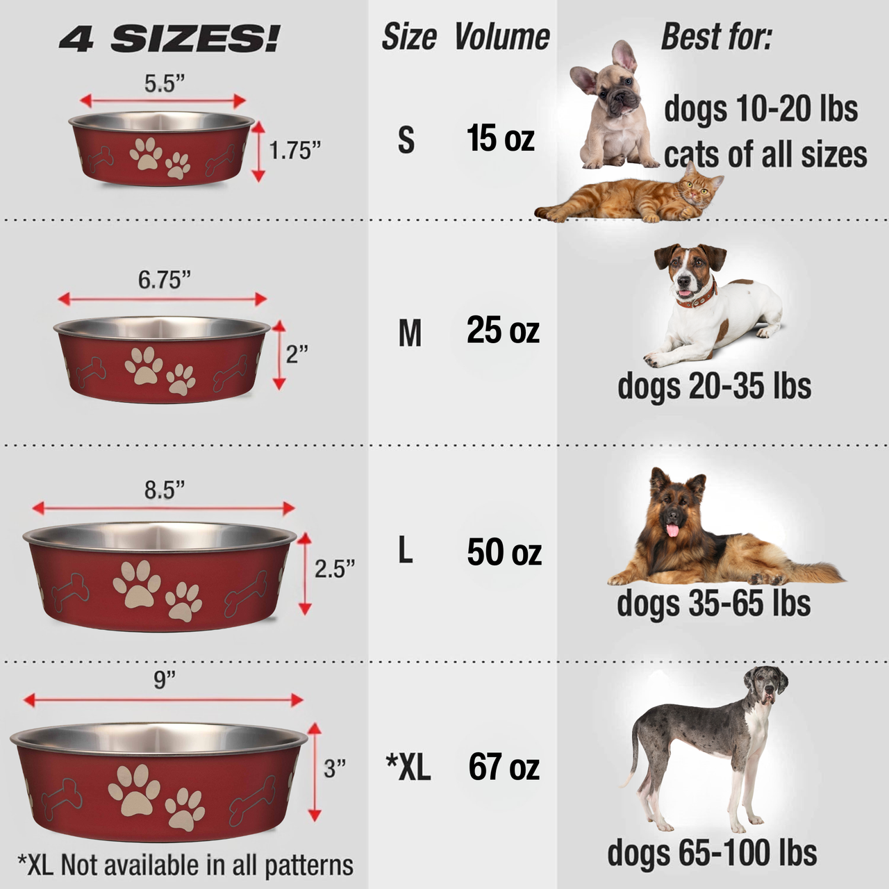 Loving Pets Large Merlot Bella Bowl