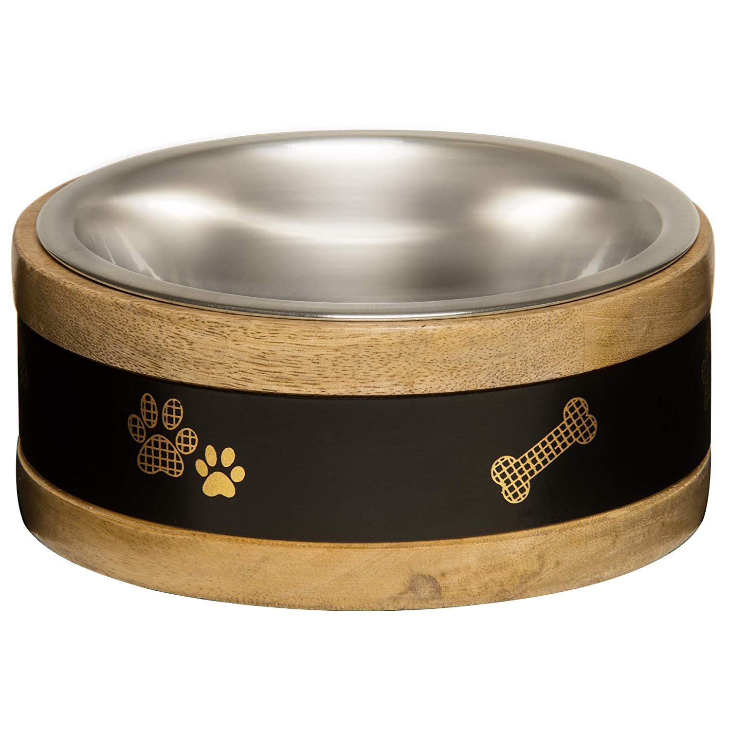 Loving Pets - Bella Bowls - Dog Food Water Bowl No Tip Stainless Steel Pet  Bowl No Skid Spill Proof (Large, Espresso Brown)