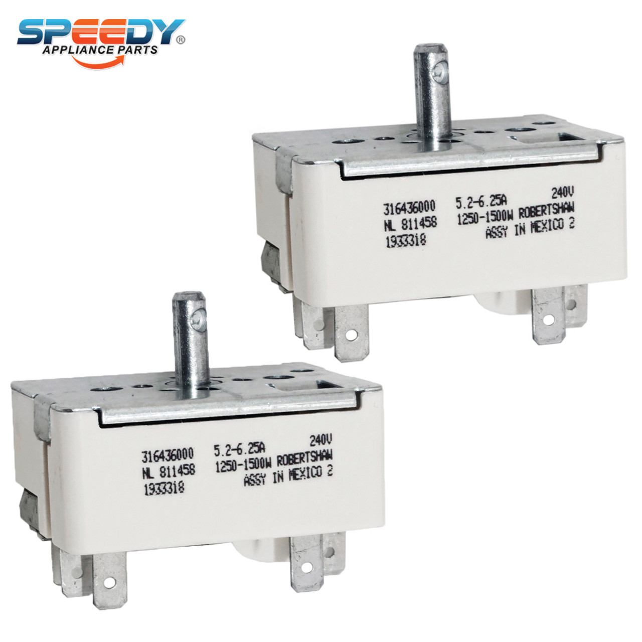 316436000 2PK Range Infinite Switch Replacement for