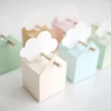 boîtes à dragées aux couleurs tendres et pastel, avec étiquette nuage, pour baptême par exemple boîtes à dragées aux couleurs tendres et pastel, avec étiquette nuage, pour baptême par exemple