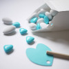 Coeurs bleu turquoises en chocolat Coeurs bleu turquoises en chocolat