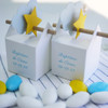 Boîte personnalisée, nuage, étoile et dragées assorties pour baptême garçon Boîte personnalisée, nuage, étoile et dragées assorties pour baptême garçon