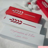 Boîtes à dragées, confiseries ou autre cadeau d'invité, à l'épi de blé ajouré, rouge,  couleur de la confirmation chrétienne