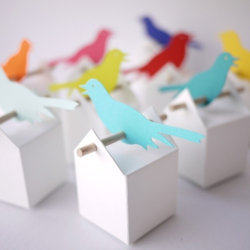 Etiquette Oiseau pour boite et contenants à dragées