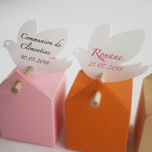 Etiquette Colombe personnalisée communion et confirmation