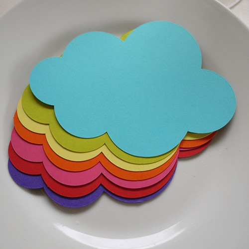 7 marque-place nuages rainbow