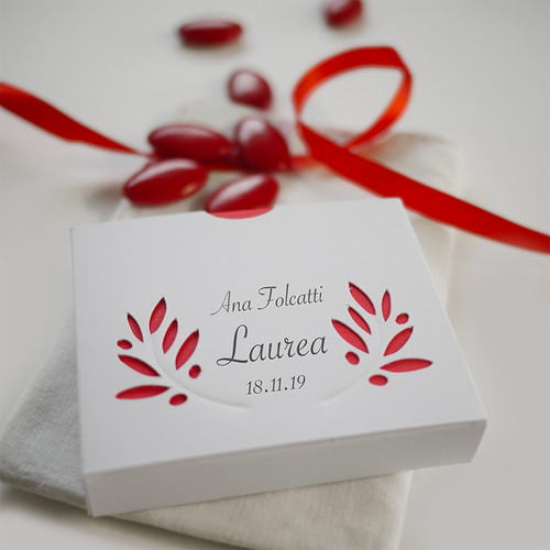 Lauréat - Laurea : contenant à dragées personnalisée