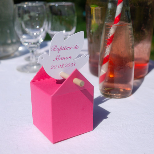 Etiquette Colombe personnalisée Baptême