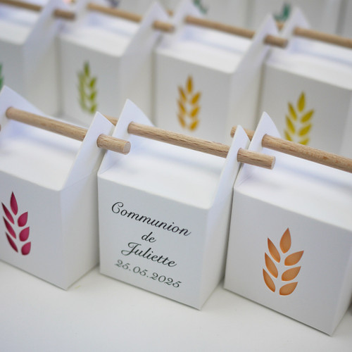 Boite à dragées Communion à l'Epi de blé Boite à dragées Communion à l'Epi de blé