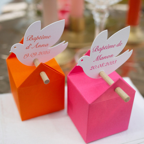 Boîte à dragées Baptême d'été à la Colombe personnalisée