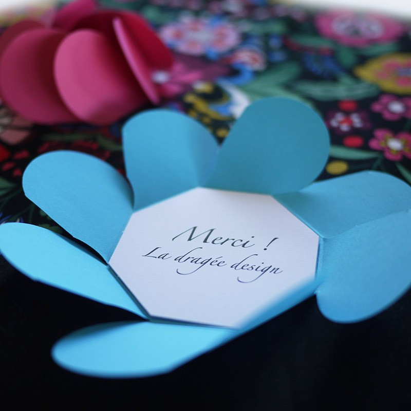 Feuillet imprimé pour petite Carte Fleur