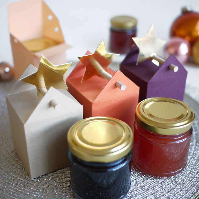 Boîte pour pot de confiture + étoile