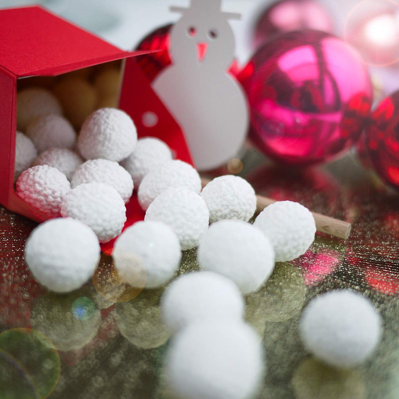 Les "flocons", boules de neige... de noisettes