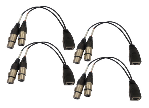 Illustrative image of: BSW Connect DUAL-XLRF-RJ45F - 4 Pack: Audio Cables and Connectors: DUAL-XLRF-RJ45F-4PKG