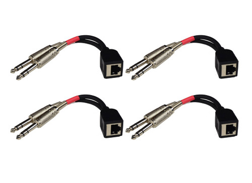 Illustrative image of: BSW Connect DUAL-TRSM-RJ45F - 4 Pack: Audio Cables and Connectors: DUAL-TRSM-RJ45F-4PKG