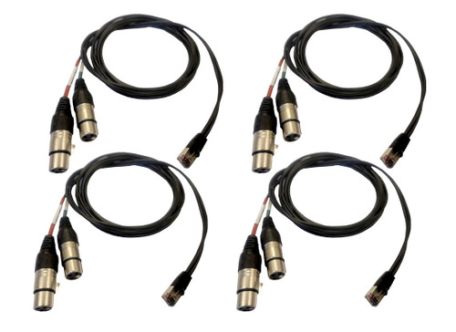 Illustrative image of: BSW Connect DUAL-XLRF-RJ45M-6FT - 4 Pack: Audio Cables and Connectors: DUAL-XLRF-RJ45M-6FT-4PKG