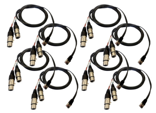 Illustrative image of: BSW Connect DUAL-XLRF-RJ45M-6FT - 8 Pack: Audio Cables and Connectors: DUAL-XLRF-RJ45M-6FT-8PKG