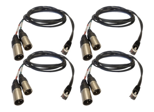 Illustrative image of: BSW Connect DUAL-XLRM-RJ45M-6FT - 4 Pack: Audio Cables and Connectors: DUAL-XLRM-RJ45M-6FT-4PKG