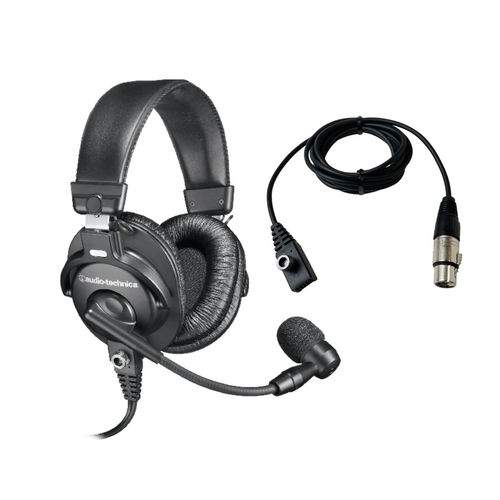 Audio Technica BPHS1 Headset with XF4 4-Pin Cable for Intercom bodypacks
