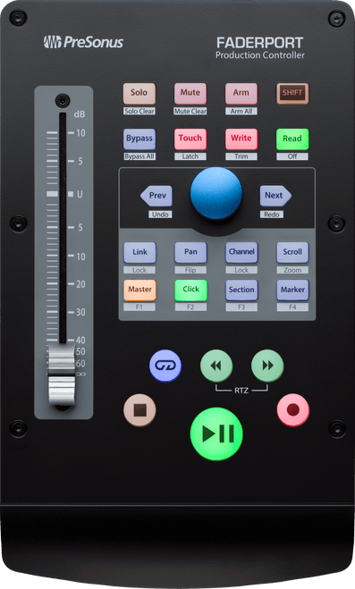 Presonus Faderport version 2 in black top view.