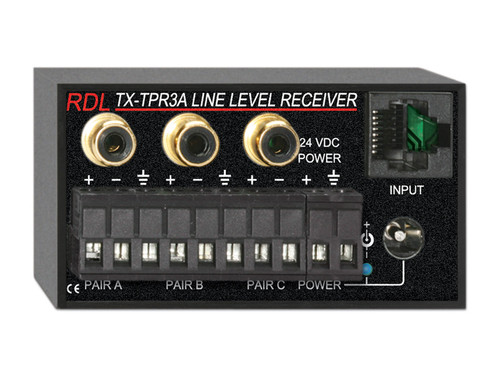 Radio Design Labs TX-TPR3A Active Three-Pair Receiver - Twisted Pair Format-A  - balanced line outputs Front View
