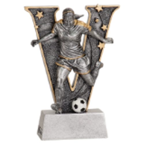 Soccer "V" Series Resin Trophy (Female)
