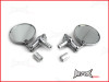 Chrome Round Bar End Motorcycle Mirrors | Sportbike Mirrors | Dual-Sport | Cafe Racer