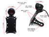 Motorcycle Side Axle Mount License Plate Holder Tail Light | LED Stop Tail Light