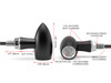 Black w/Aluminum Bezel Motorcycle Turn Signal Kit