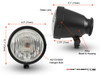 4.5 Inch Vintage Motorcycle Headlight | 12V Matte Black | Bottom Mount