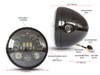 7 inch LED Motorcycle Headlight | with Integrated turn signal | Black Steel Bucket