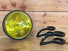 7 inch Motorcycle Headlight w/bracket | H4 Yellow - Clear Lens | All Metal Bucket