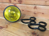 7 inch Motorcycle Headlight w/bracket | H4 Yellow - Clear Lens | All Metal Bucket